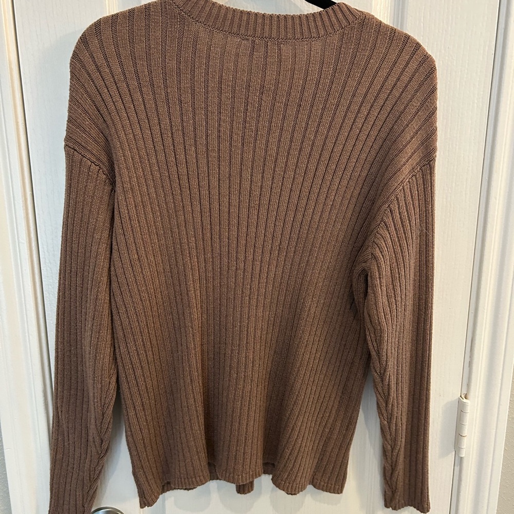 Brown Ribbed Sweater - Picture 2 of 4